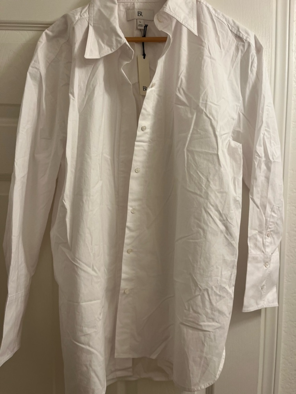 Classic Cotton Poplin Oversized White Button-Up Shirt
